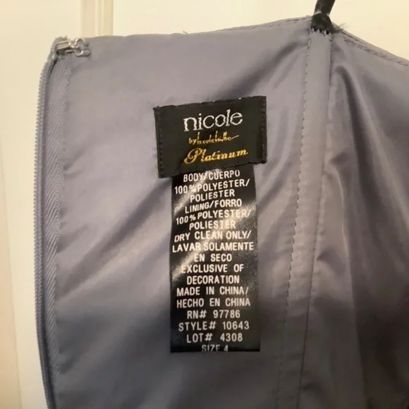 Nicole by Nicole Miller full length Ballgown, lilac, satin, strapless - Picture 6 of 7